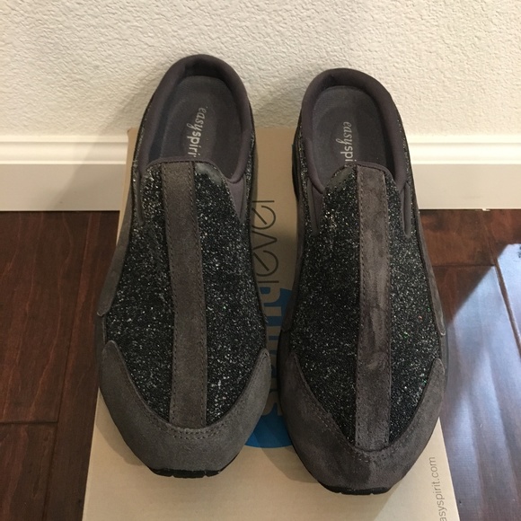 Easy Spirit Shoes Traveltime Grey Shimmer Slip On Poshmark